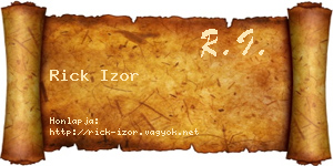 Rick Izor névjegykártya